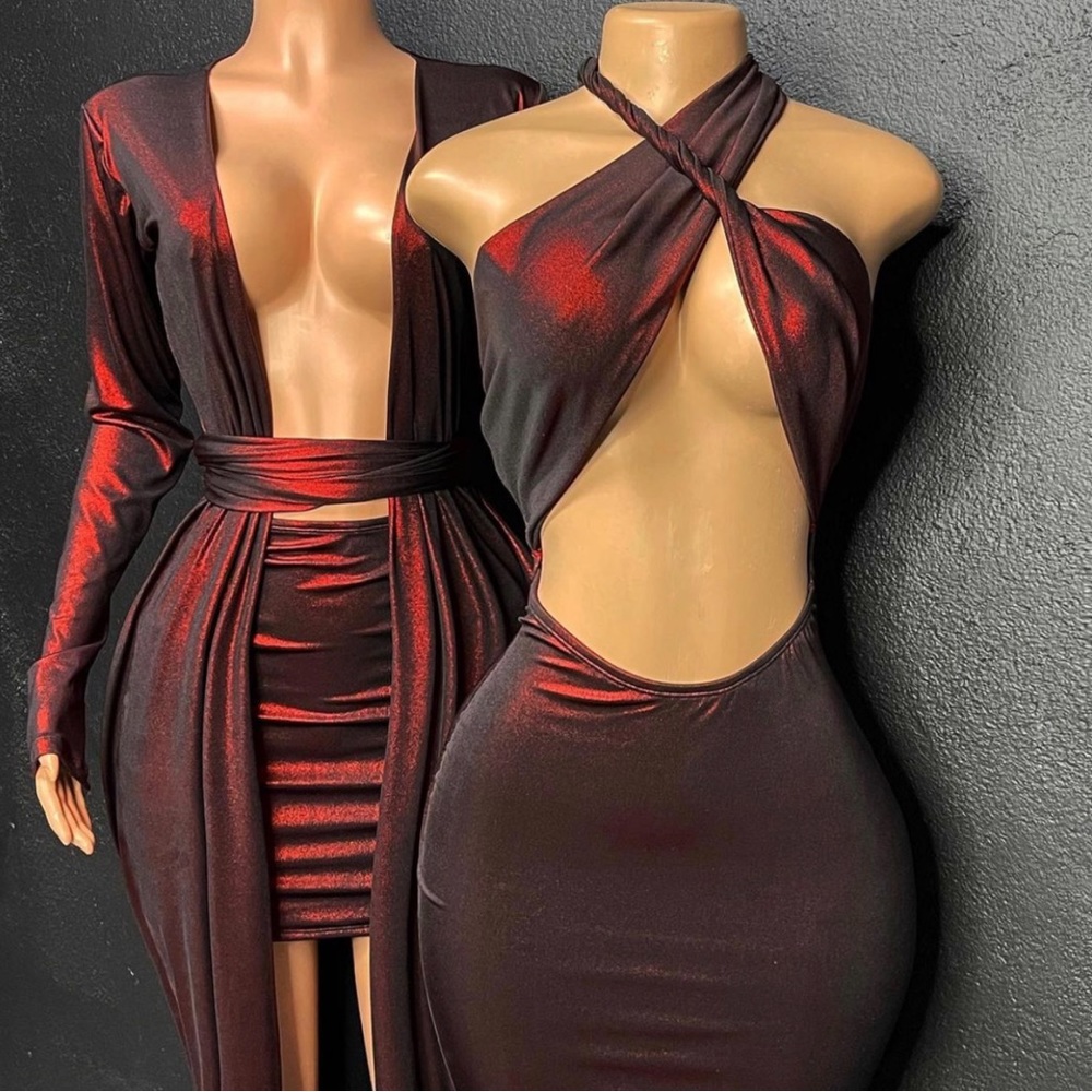 Sexy Red Long Bodycon dress